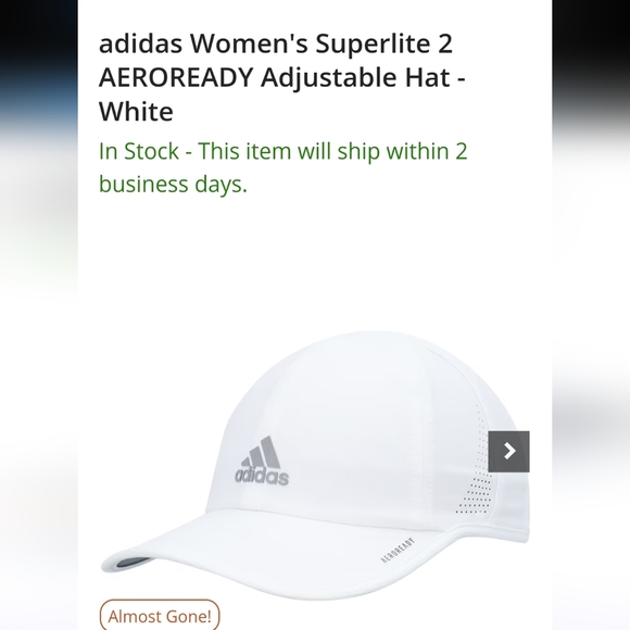NWOT adidas Women's Superlite 2 AEROREADY Adjustable Hat - White - Picture 2 of 16